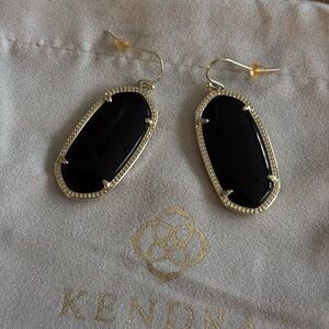 Kendra Scott ‘Elle’ Black and Gold Statement Earrings